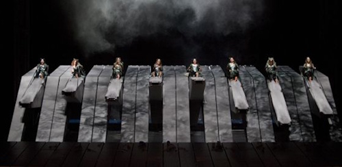 eight mezzo-sopranos belt out Ride of the Valkyries while riding “The 
Machine”